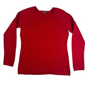 Eddie Bauer Lightweight Red Crewneck Sweater – Women’s Medium Knit Pullover